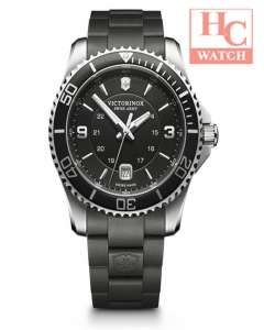 Victorinox Swiss Army Maverick 241698 Stainless Steel Swiss-Quartz Sport Men' Watch with Black Rubber Strap