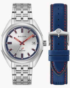Bulova Jet Star 96K112 Limited Edition Silver-Tone Dial Stainless Steel Bracelet Watch 7300 Pcs