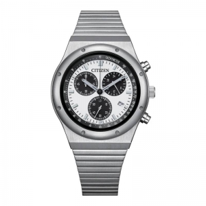 Citizen AT2541-54A Record Label 1984 Chronograph White Dial Eco-Drive Gent's Watch