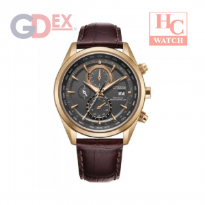 CITIZEN AT8263-10H Eco-Drive Global Radio-Controlled Gent watch Brown Strap