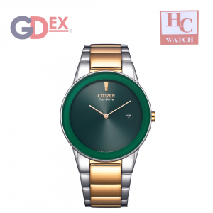 NEW CITIZEN AU1064-85X GREEN DIAL ECO-DRIVE STAINLESS STEEL GENT'S WATCH
