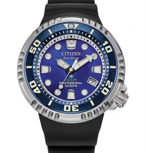 Citizen Eco-Drive Promaster BN1025-08L Dive Black Silicone Strap with Blue Dial Men Watch