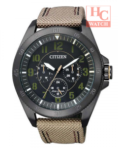 Citizen Eco-Drive BU2035-05E Military Black IP Gent's Nylon Analog Men Watch