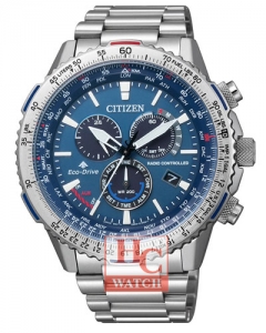 New Citizen Promaster Chronograph Cb5000-50l Solar-Powered Silver Analog Men Watch