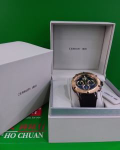 NEW NEW CERUTTI 1881 CHRONOGRAPH BLACK SILICONE STRAP CRA29609 ANALOG MEN'S WATCH