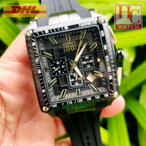 NEW CERRUTI 1881 CTCIWGO0018501 ODISSEA BLACK SILICONE STRAP MEN QUARTZ WATCH