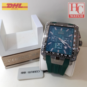 NEW CERRUTI 1881 CTCIWGO0018504 ODISSEA GREEN SILICONE STRAP MEN QUARTZ WATCH