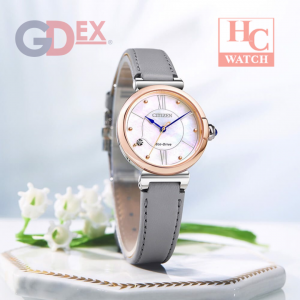 NEW Citizen Eco-Drive Two-Tone Mother of Pearl Dial Women's Watch EM1074-15d