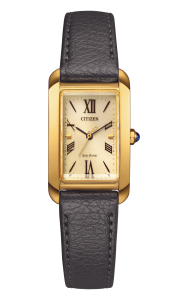 Citizen L EW5622-09P Eco-Drive Gold Bezel Stainless Steel Leather Strap Ladies Watch