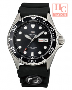 Orient Mako Ray II FAA02007B WR 200M Automatic Men Black Dial Black Rubber Strap Watch