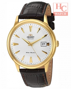 Orient Bambino FAC00003W Automatic Classic White Dial Leather Strap Men's Watch