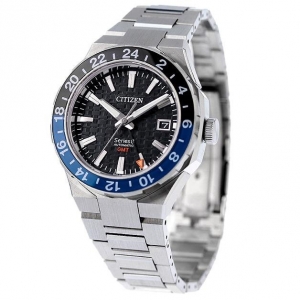 Citizen NB6031-56E Series 8 800 Mechanical GMT Black Dial Watch Stainless Steel Men Watch