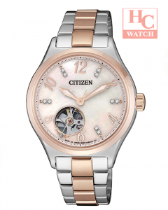 New Citizen PC1006-84D Mechanical Automatic Open Heart Sapphire Ladies Watch