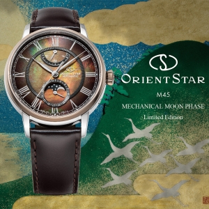 ORIENT STAR RE-AY0121A MECHANICAL MOON PHASE LIMITED EDITION M45 F7M65 41MM LEATHER MEN'S WATCH (180 Pcs)