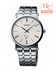 SEIKO Premier SKP391P1 Sapphire Date Display White Dial Silver Bracelet