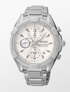 SEIKO SNDW59P1 WOMEN'S QUARTZ VELATURA CHRONOGRAPH STAINLESS STEEL BRACELET WATCH