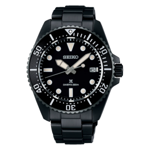 Seiko PROSPEX 2024 Solar Diver’s in All Black Style Caliber V157 SNE599P1
