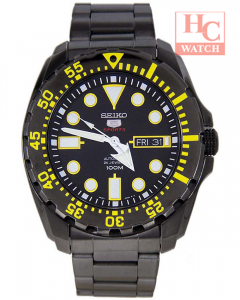SEIKO 5 Sport SRP607K1 Auto Black Dial Yellow Markers Black Bracelet