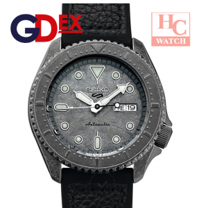 New Seiko Auto 5 Sports SRPE79K1 Silver Dial Black Leather Strap Analog Gents Watch