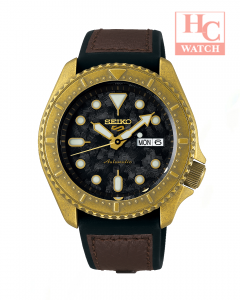 New Seiko Auto  5 Sports SRPE80K1 Automatic Black Dial Silicone Strap Analog Gents Watch