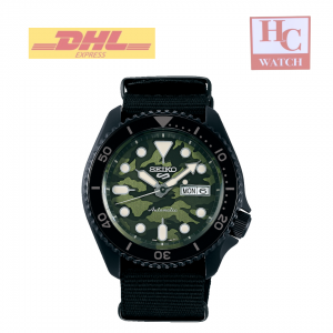 NEW Seiko 5 Sports SRPJ37K1 Automatic Street Style Black Nylon Watch