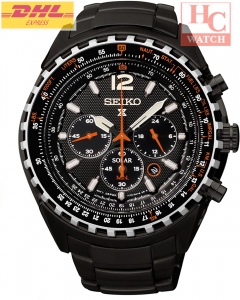 Seiko Prospex SSC263P1 Aviation Solar Pilots Sapphire Chrono Black Dial
