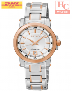 SEIKO Premier SXDF46P1 Sapphire White Dial Silver Rose Gold Ladies Bracelet