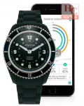 Alpina AL-281BS3V6 Horological Smartwatch Alarm Black Dial Black Rubber Strap Ladies Watch