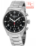 ALPINA AL-372B4S6B Startimer Black Dial Stainless Steel Bracelet Men's Watch