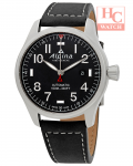 Alpina AL-525NN4S6 Startimer Pilot Matte Black Dial Automatic Men's Black Leather Watch