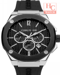 New Cerruti 1881 CRA28902 Razzuolo Multihands Black Dial Rubber Strap Gent's Watch