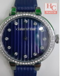 NEW CERRUTI 1881 CRM28207 BLUE LEATHER STRAP ANALOG LADIES WATCH