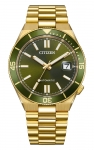Citizen Tsuyosa NJ0232-53X Automatic Green Dial Gold Bracelet Watch