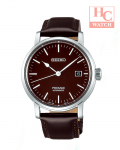 SEIKO Presage Automatic Enamel SPB115J1 Brown Dial Brown Leather Strap Watch